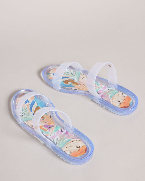 JELINN-Sandals-Jelly shoes never looked so good. JELINN has our Art print and two simple straps that bring this throwback style into your wardrobe. Hello, long summer nights. Jelly sandals Art print Two straps Slip on Open toe Flats- Ted Baker Romania